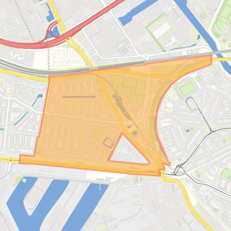 Kaart van de buurt Oud Mathenesse.