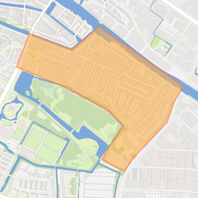 Kaart van de buurt Oud-Overdie.