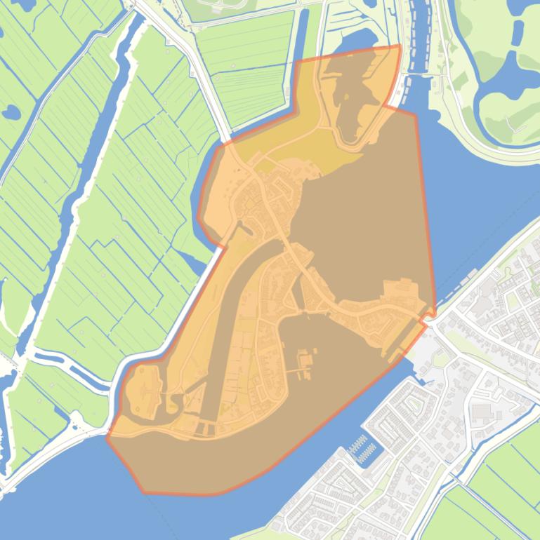 Kaart van de buurt Oud Spaarndam.