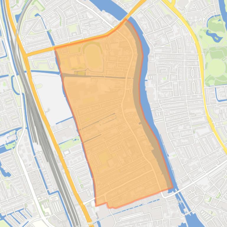 Kaart van de buurt Oud West.