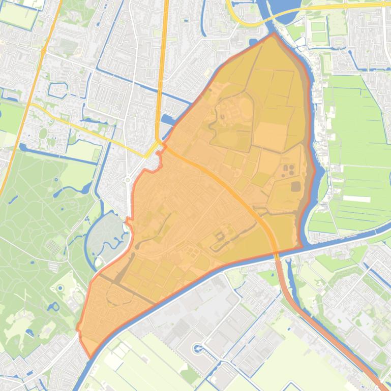 Kaart van de Oude Dorp Indische buurt en omgeving.