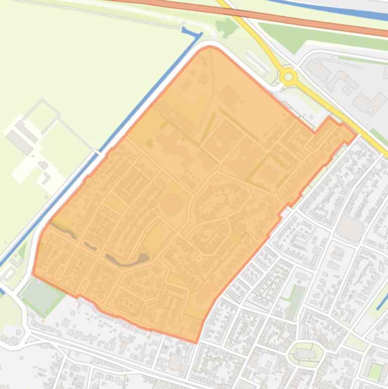 Kaart van de Oude-Tonge planetenbuurt.