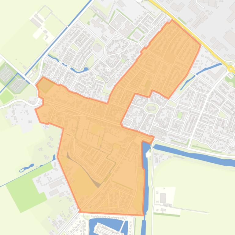 Kaart van de Oude-Tonge prinsessenbuurt handelskade.