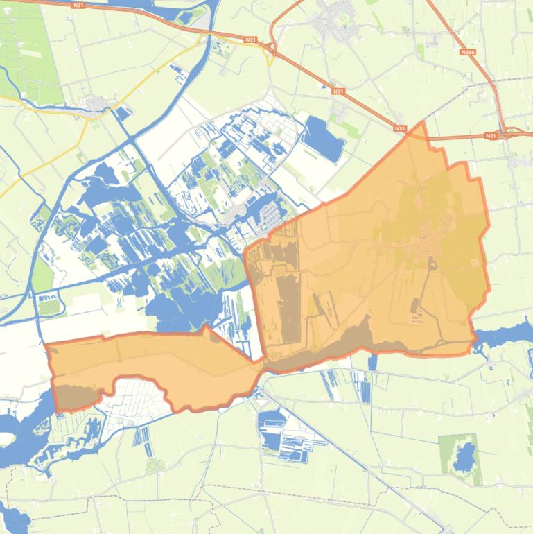 Kaart van de buurt Oudega.