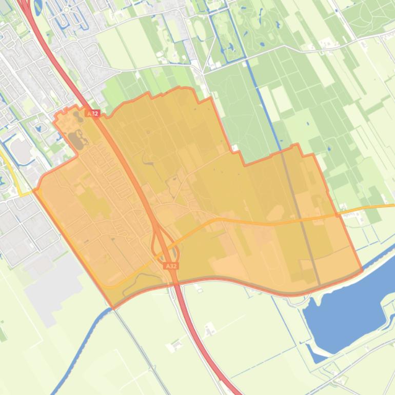 Kaart van de buurt Oudeschoot.