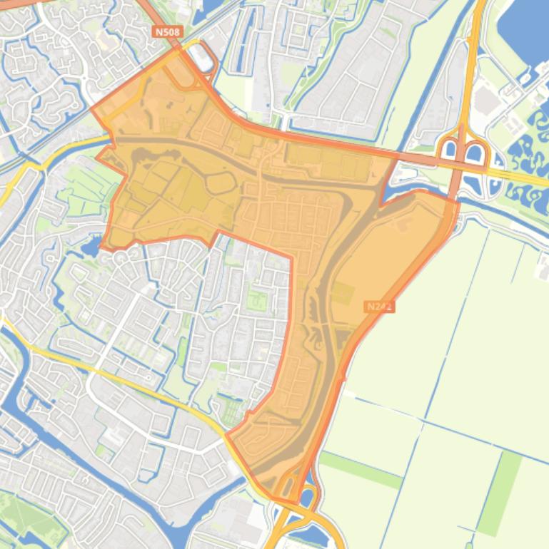 Kaart van de buurt Oudorp-Noord en Oudorp-Oost.