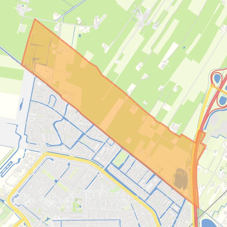 Kaart van de buurt Over de Laak.