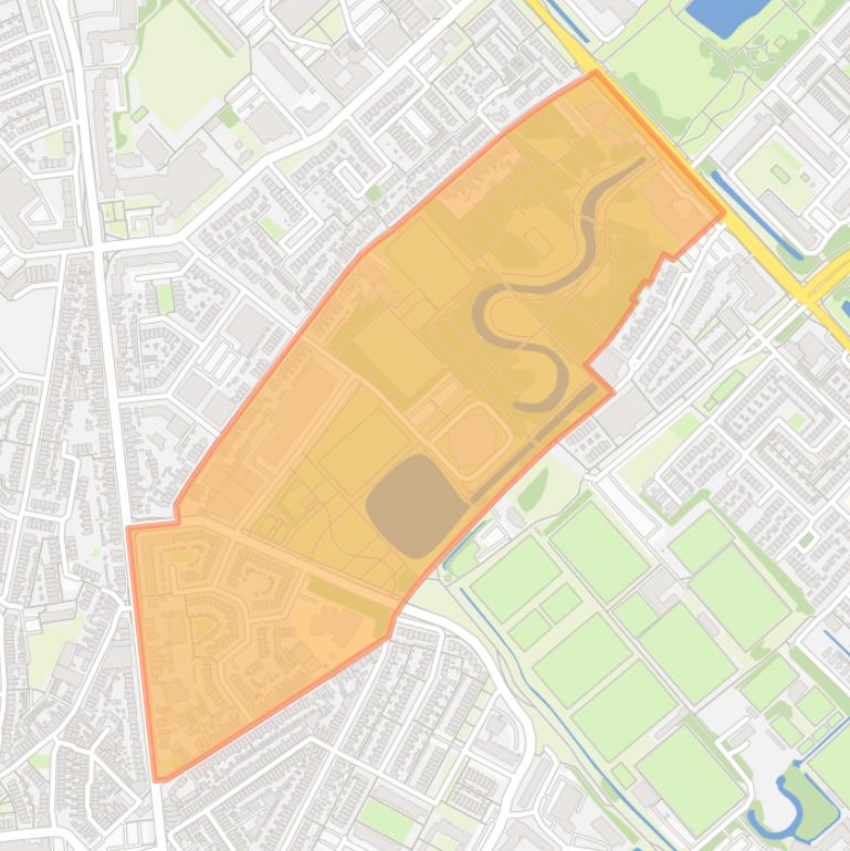 Kaart van de buurt Overbos.