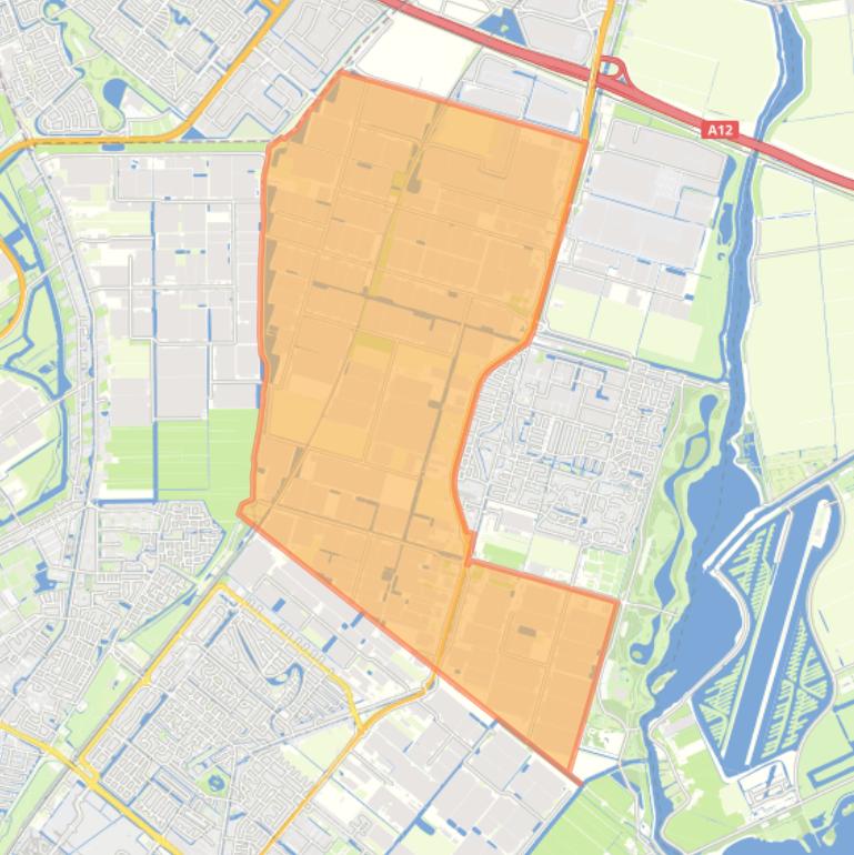 Kaart van de Overbuurtse Polder.