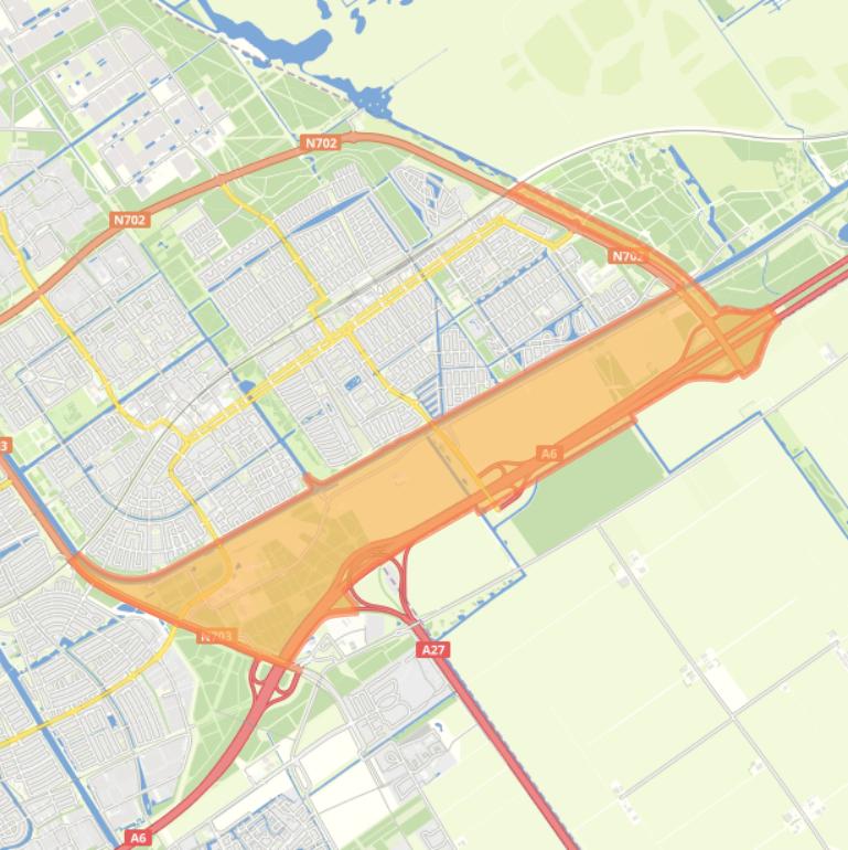 Kaart van de buurt Overig Almere Buiten Zuid.