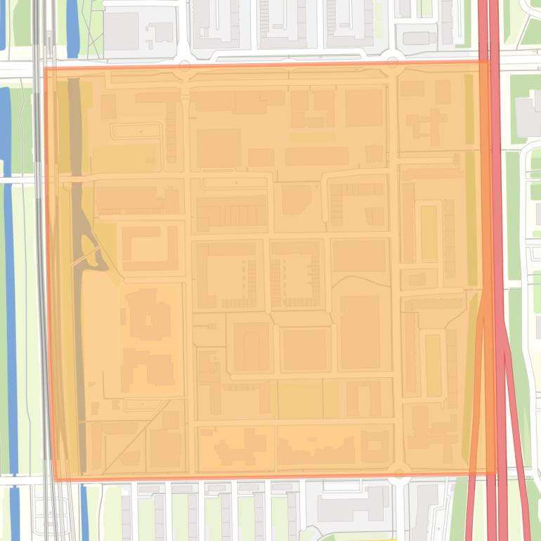 Kaart van de buurt Overtoomse Veld-Zuid.