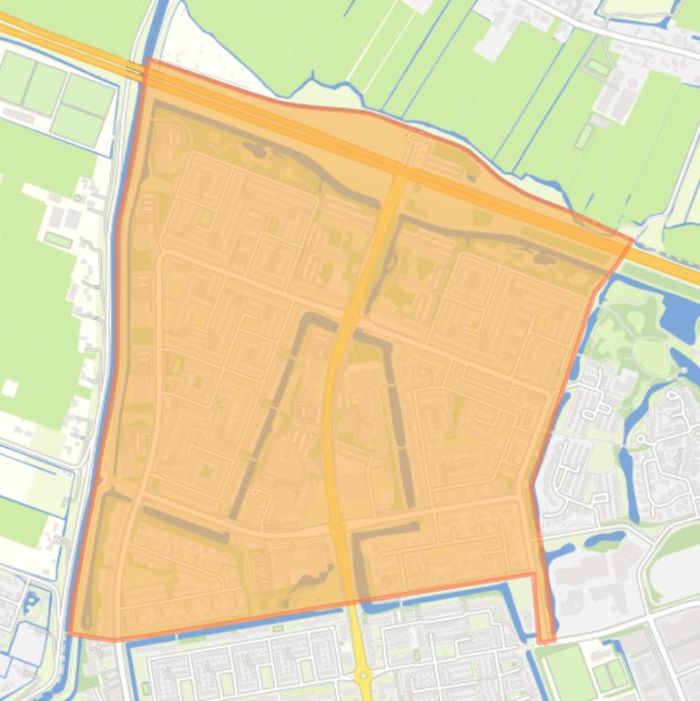 Kaart van de buurt Overwhere-Noord.