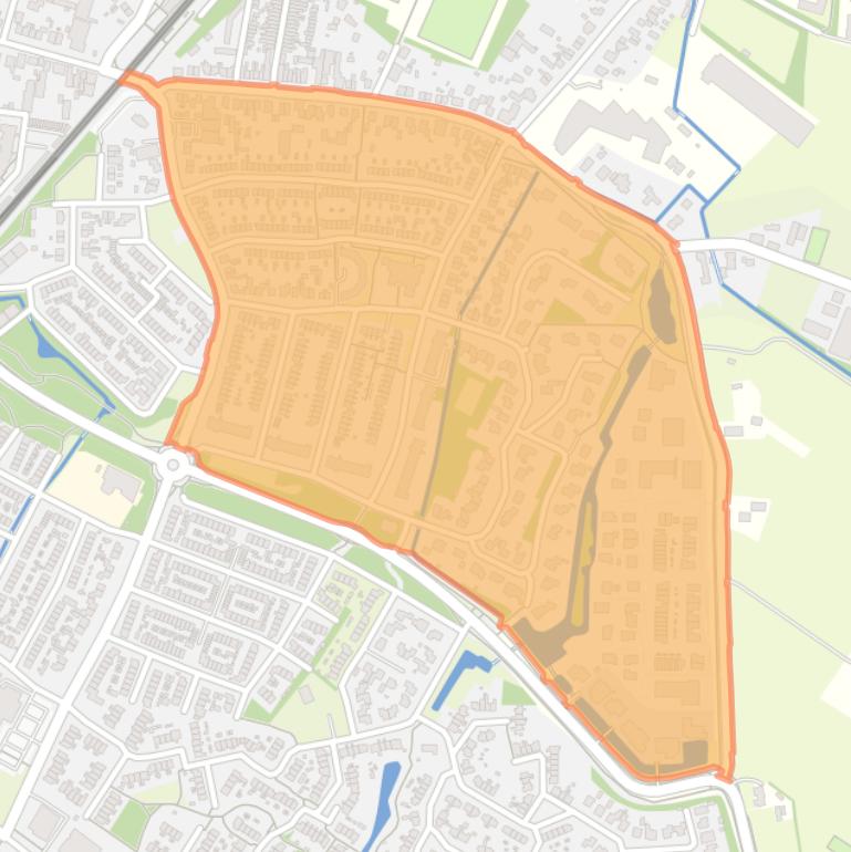 Kaart van de buurt Paasbos-oost.