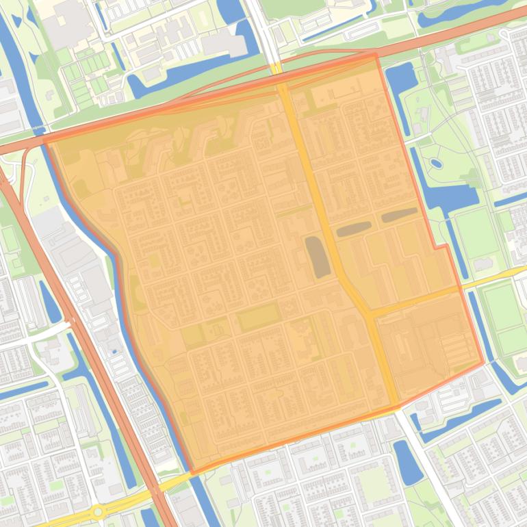 Kaart van de buurt Paddepoel-Noord.