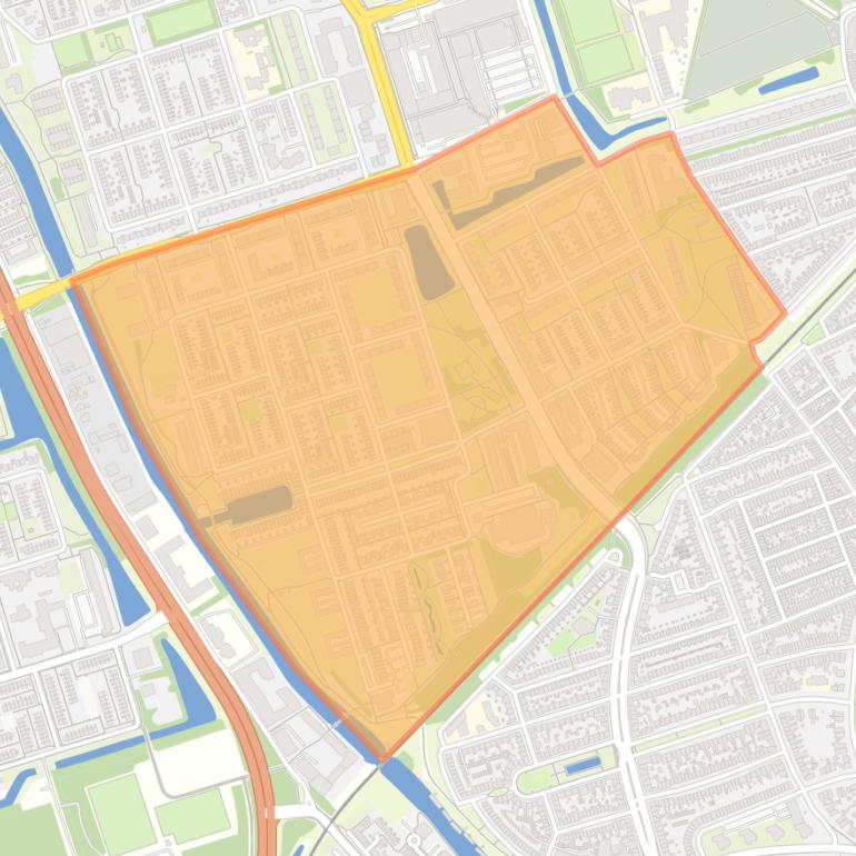 Kaart van de buurt Paddepoel-Zuid.