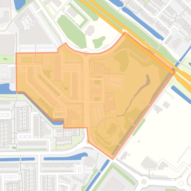 Kaart van de buurt Palenstein-Oost.