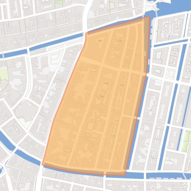 Kaart van de buurt Pancras-Oost.