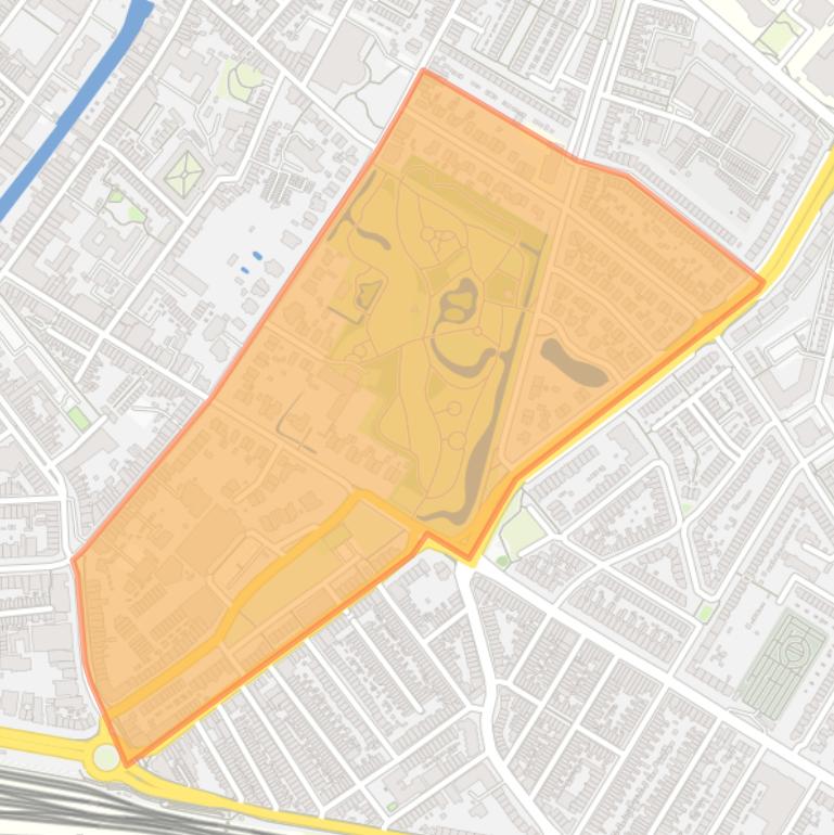 Kaart van de buurt Park Merwestein en omgeving.