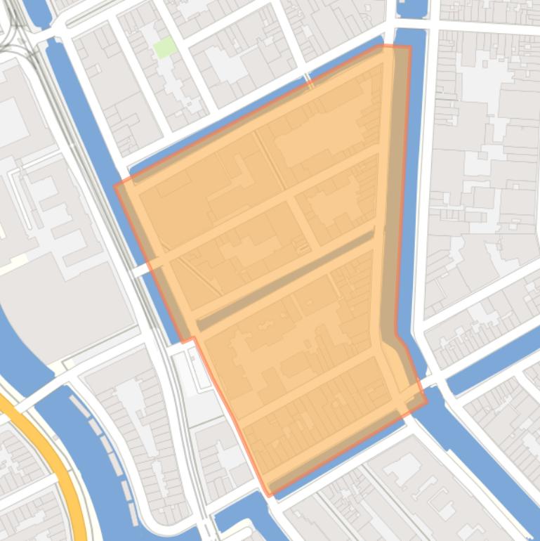 Kaart van de Passeerdersgrachtbuurt.