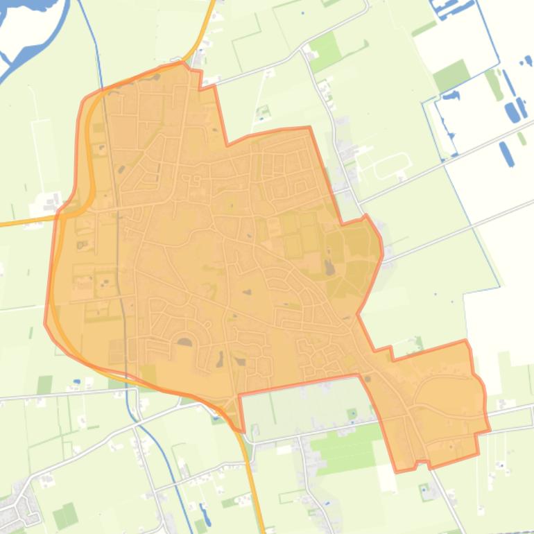 Kaart van de buurt Peize.