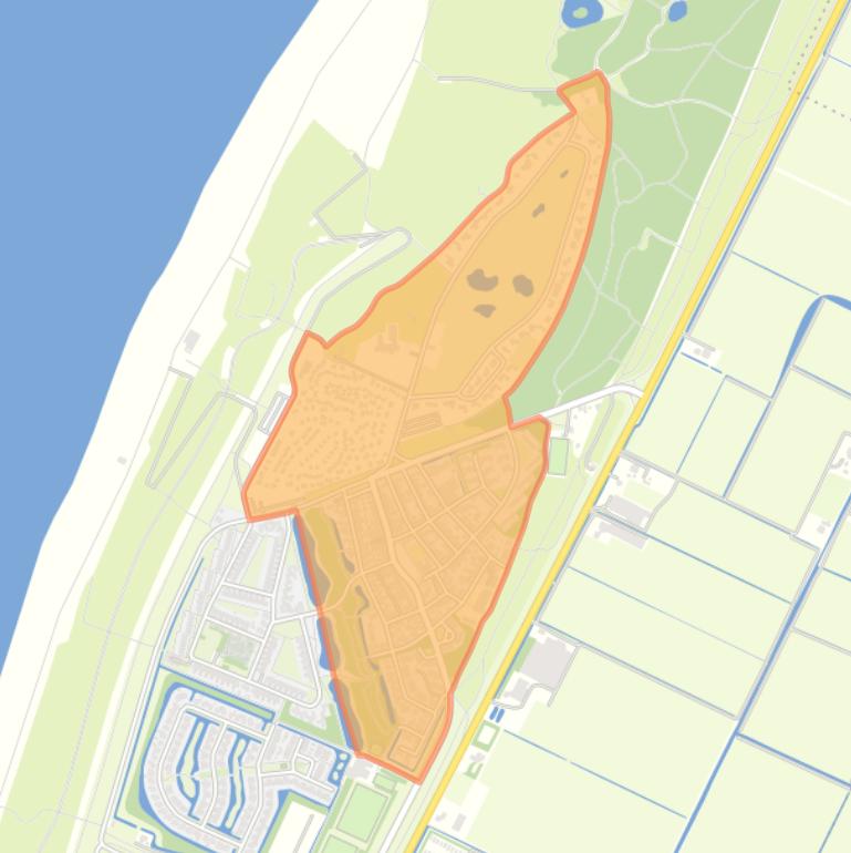 Kaart van de buurt Petten-Centrum en Korfwater.