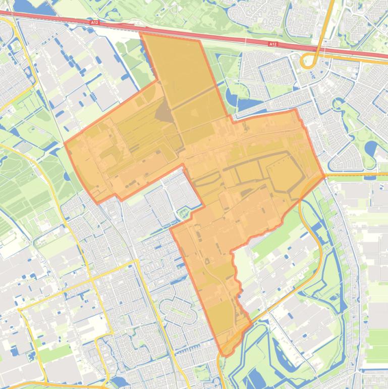 Kaart van de buurt Pijnacker Oost.