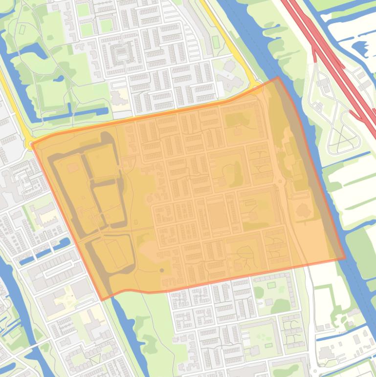Kaart van de buurt Poelenburg Noord.