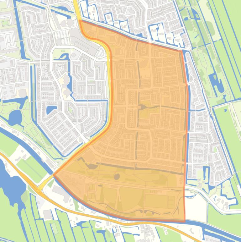 Kaart van de Polderbuurt.