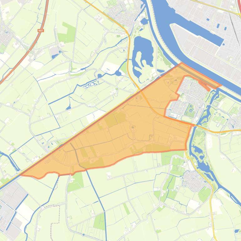 Kaart van de buurt Poldergebied Heenvliet.
