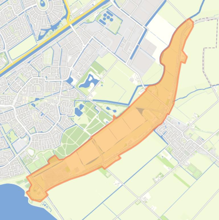 Kaart van de buurt Poldergebied Nieuwenhoorn.