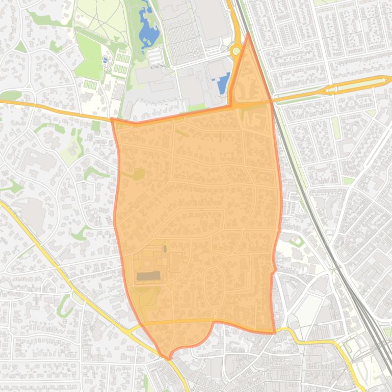 Kaart van de buurt Raadhuiskwartier.