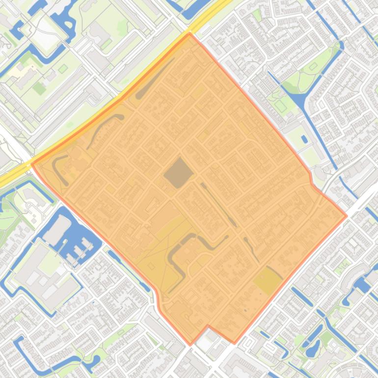 Kaart van de buurt Raadhuiskwartier.