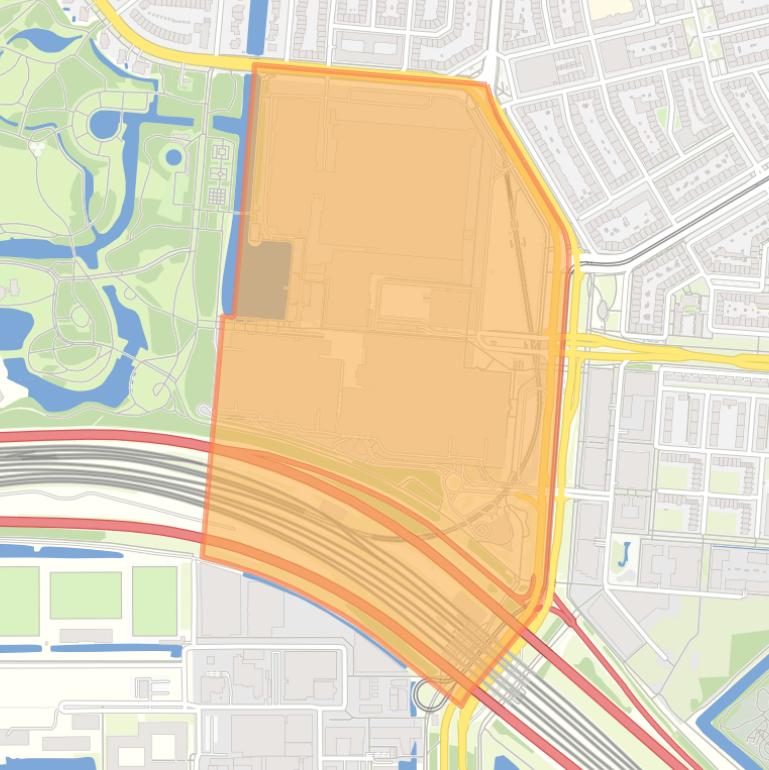 Kaart van de buurt RAI.