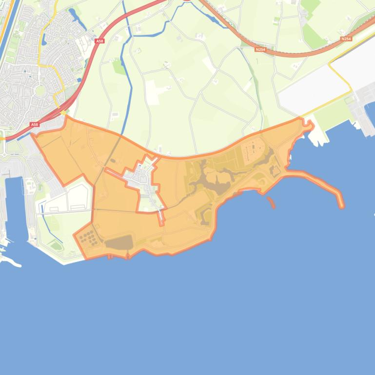 Kaart van de buurt Rammekens.