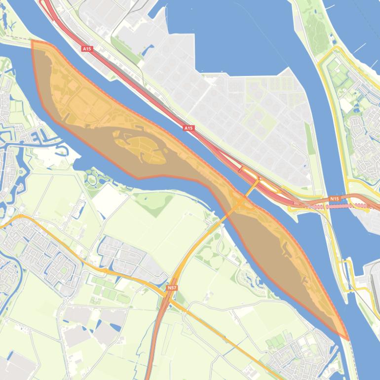 Kaart van de buurt Recreatiestrook Brielse Maas.