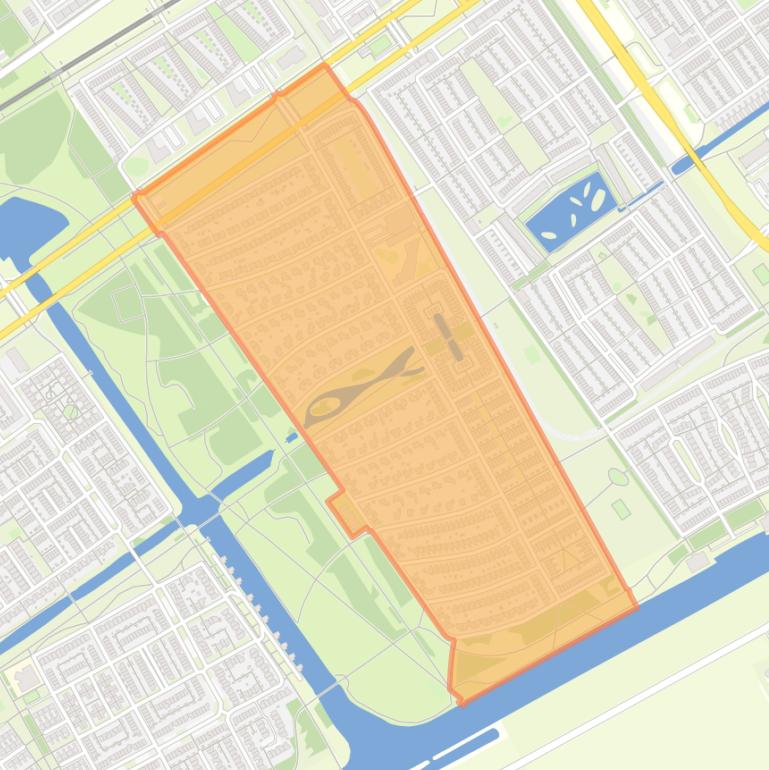 Kaart van de Regenboogbuurt West.