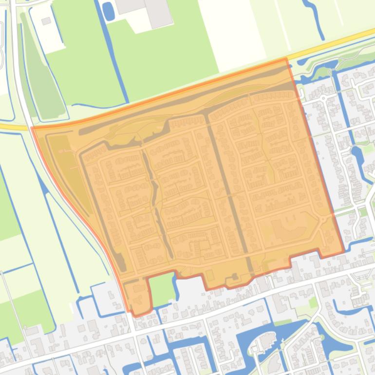 Kaart van de buurt Reigersborg Noord.