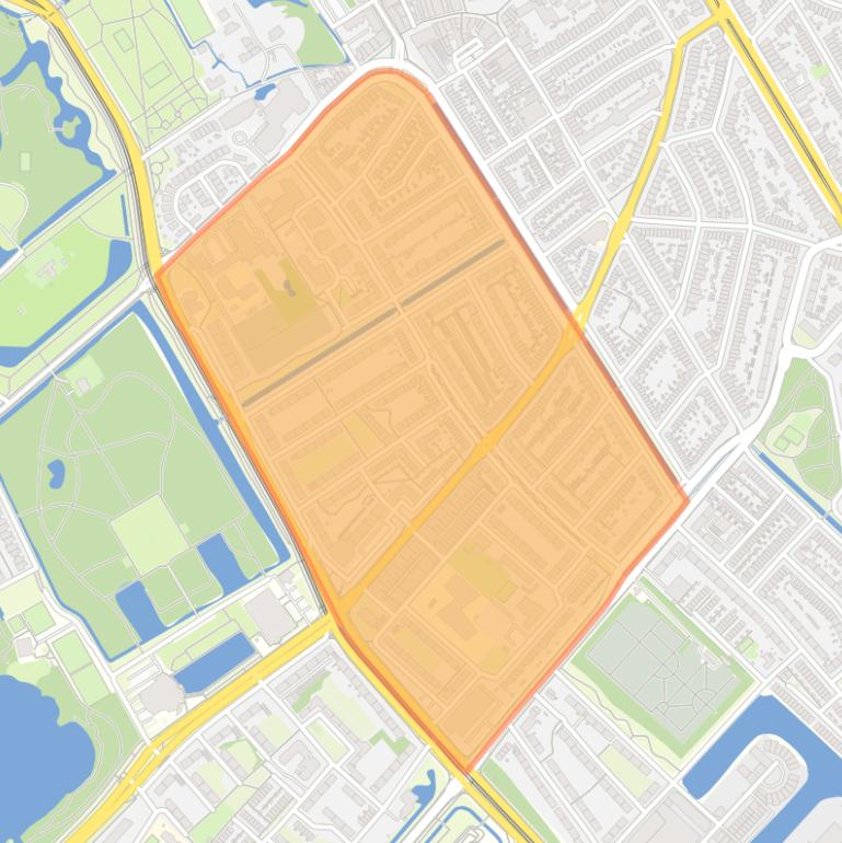 Kaart van de buurt Rembrandtkwartier.