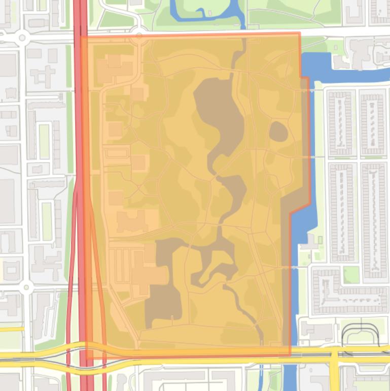 Kaart van de buurt Rembrandtpark-Zuid.