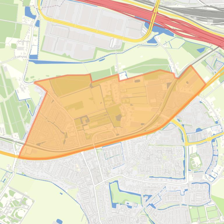 Kaart van de buurt Rhoon Noord.