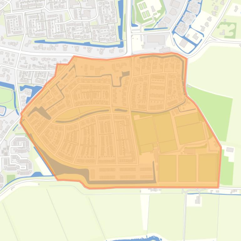 Kaart van de buurt Rhoon-Zuidoost.