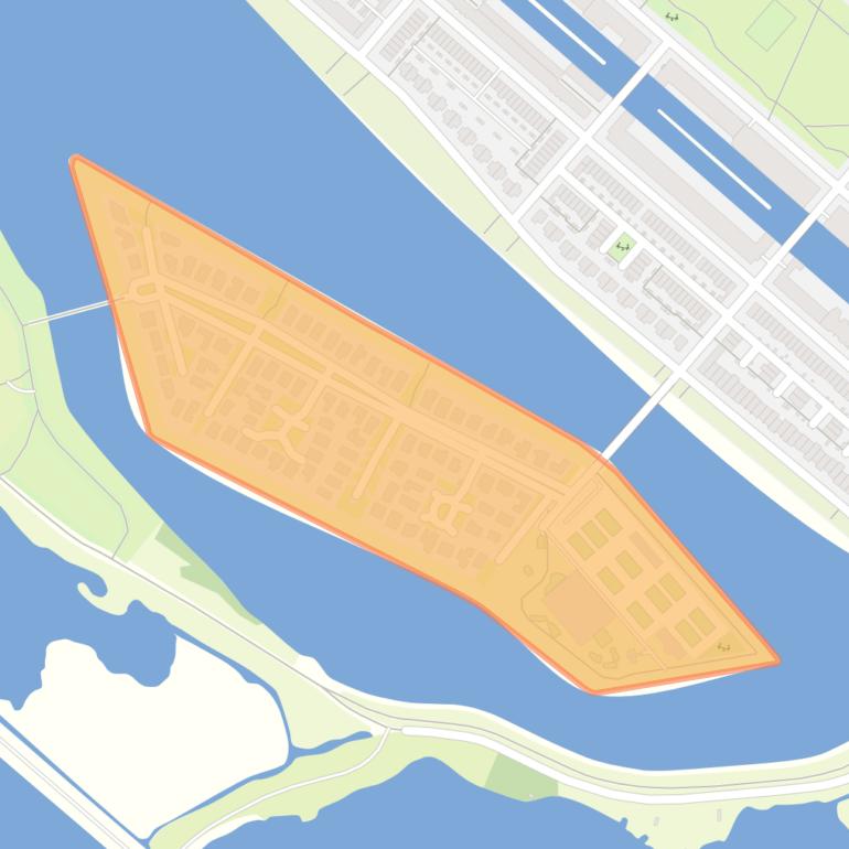 Kaart van de buurt Rieteiland-Oost.