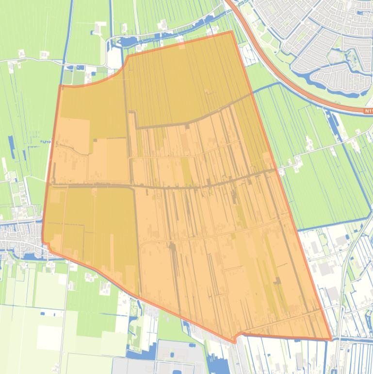 Kaart van de buurt Rietveldse polder.