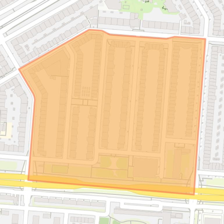 Kaart van de Rijnbuurt-West.