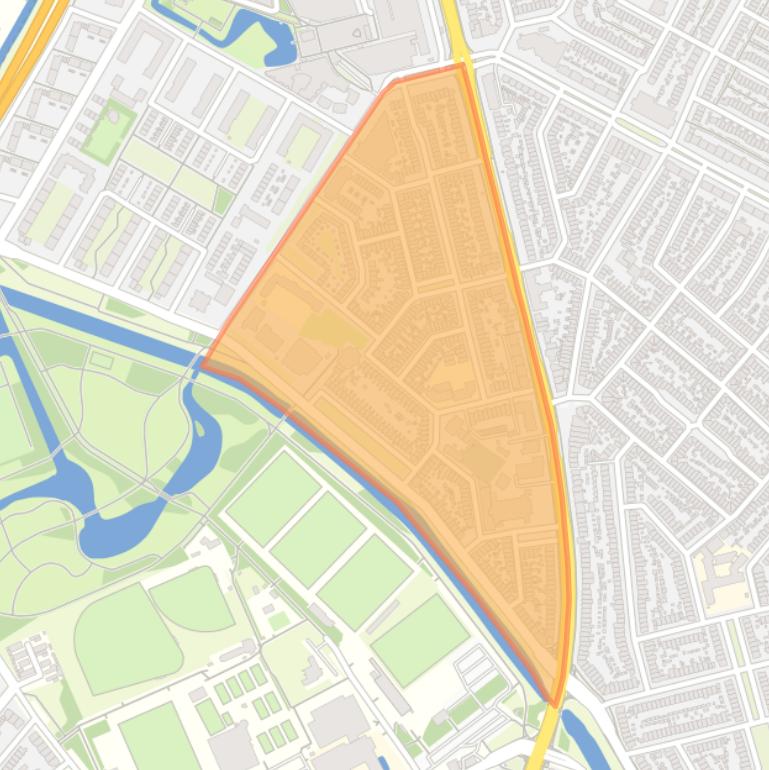 Kaart van de Rivierenbuurt.