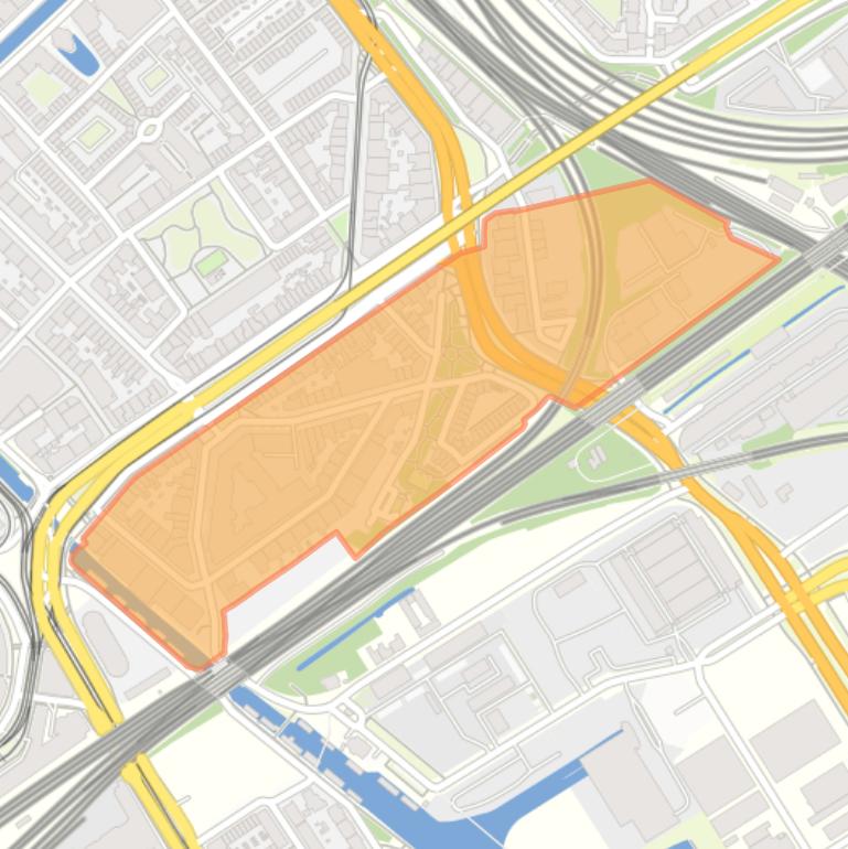 Kaart van de Rivierenbuurt-Zuid.