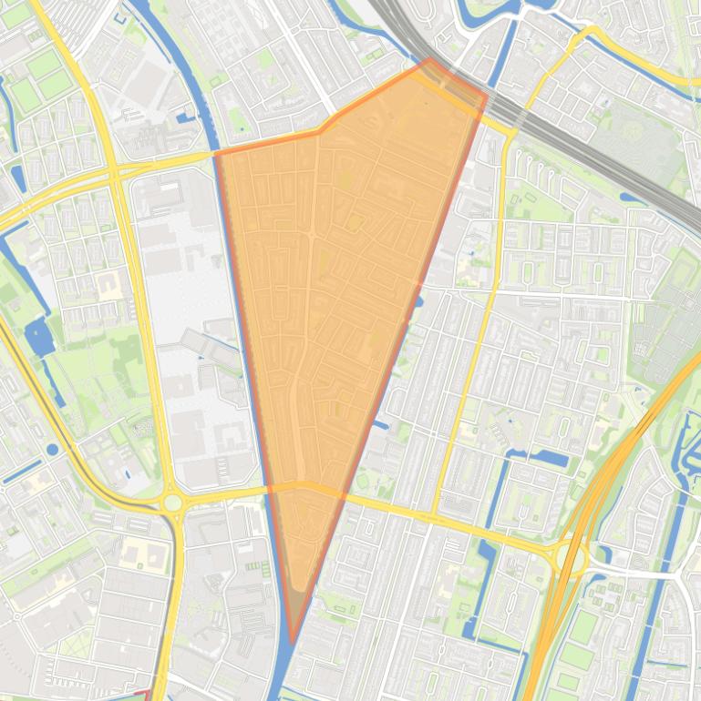 Kaart van de buurt Rivierenwijk.