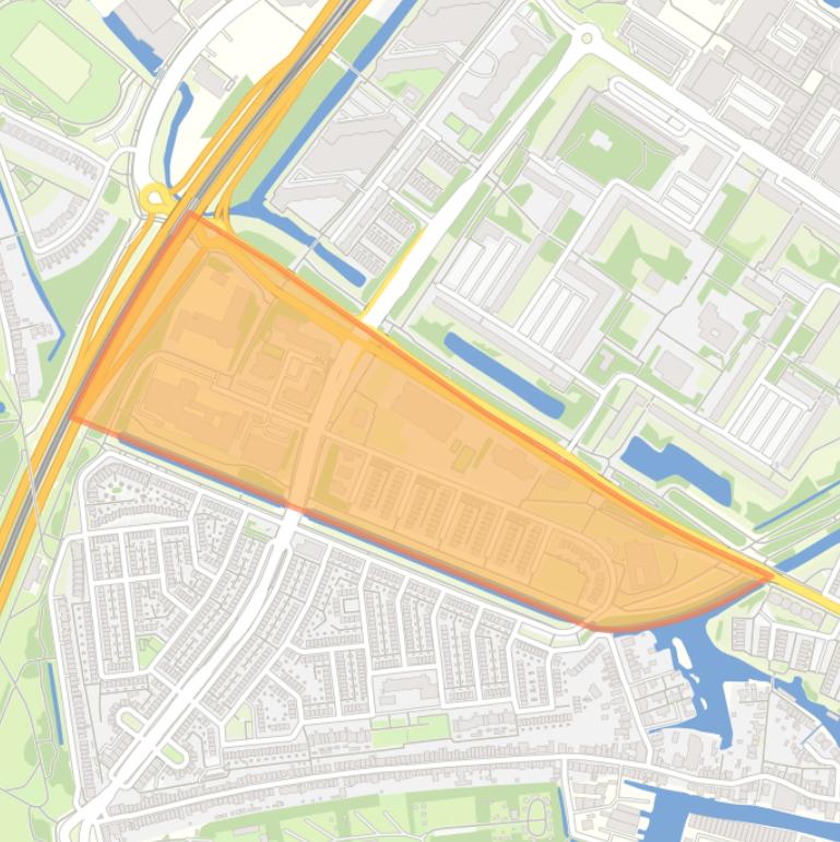 Kaart van de Rode Kruisbuurt.