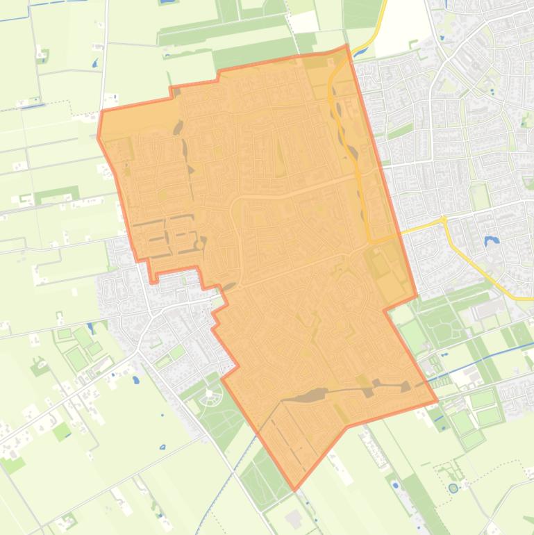 Kaart van de buurt Roden West.