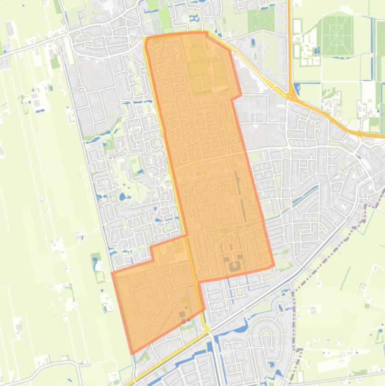 Kaart van de buurt Rodenburg en omgeving.